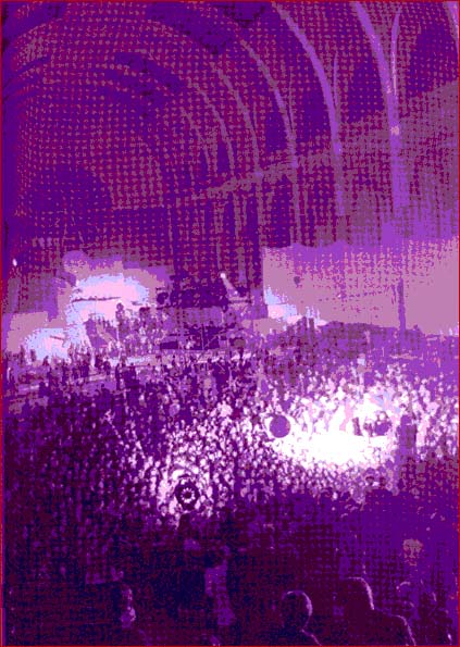 A photo of the huge crowd that attended the 14-Hour Technicolor Dream event in London in 1967. John Lennon and Yoko Ono were among those who participated in this ground-breaking happening of the psychedelic 60s.